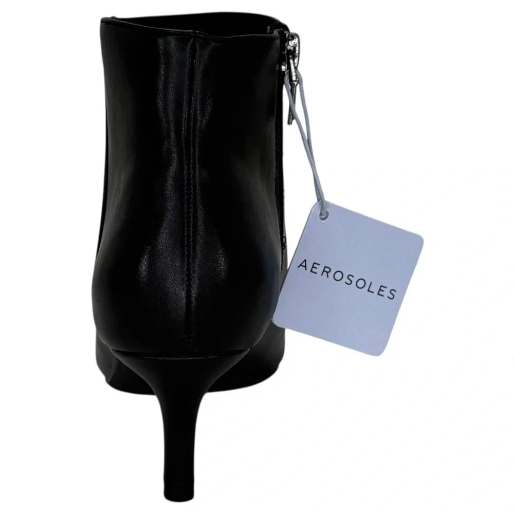Aerosoles Edith Black Faux Leather Womens Booties Size 8.5M - Picture 5 of 14